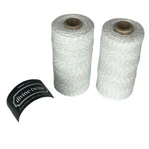 Divine Bakers Twine Set 2 New 100% Cotton 240 Yards 4 PLY White Green String